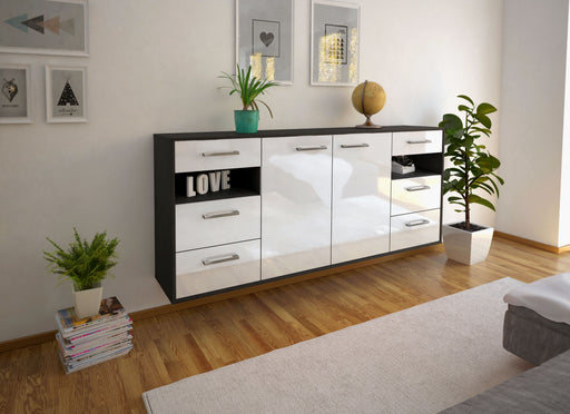 Sideboard Thornton, Weiß Front (180x79x35cm) - Dekati GmbH