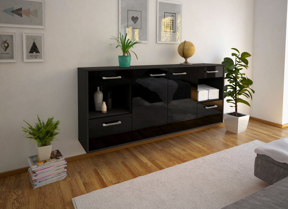 Sideboard Charleston, Schwarz Front (180x79x35cm) - Dekati GmbH