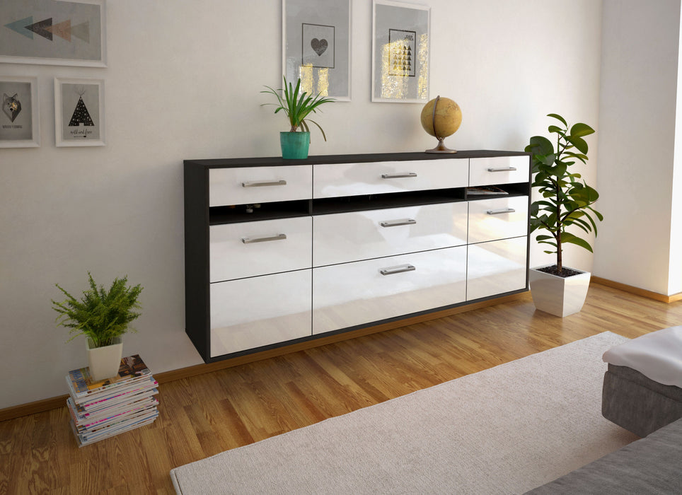 Sideboard Manchester, Weiß Front (180x79x35cm) - Dekati GmbH