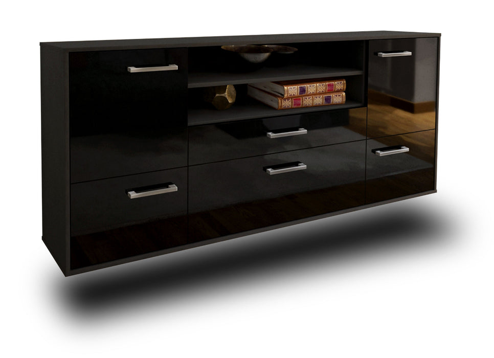 Sideboard Elk Grove, Schwarz Seite (180x79x35cm) - Dekati GmbH