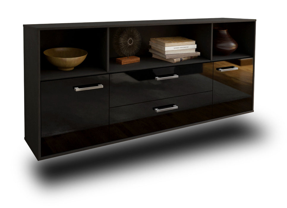 Sideboard Hartford, Schwarz Seite (180x79x35cm) - Dekati GmbH