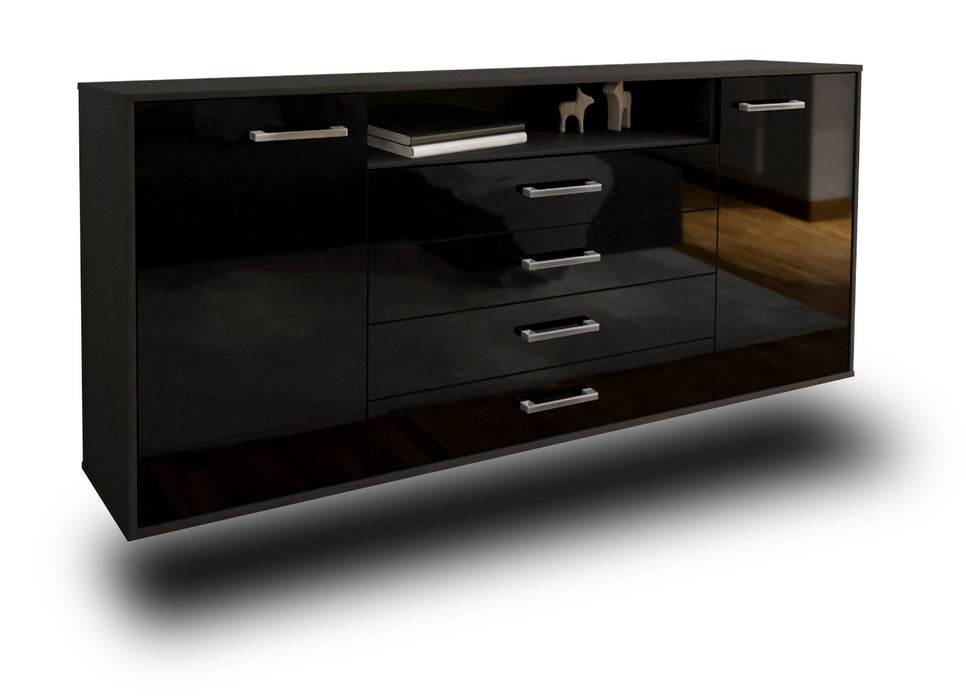 Sideboard New Haven, Schwarz Seite (180x79x35cm) - Dekati GmbH