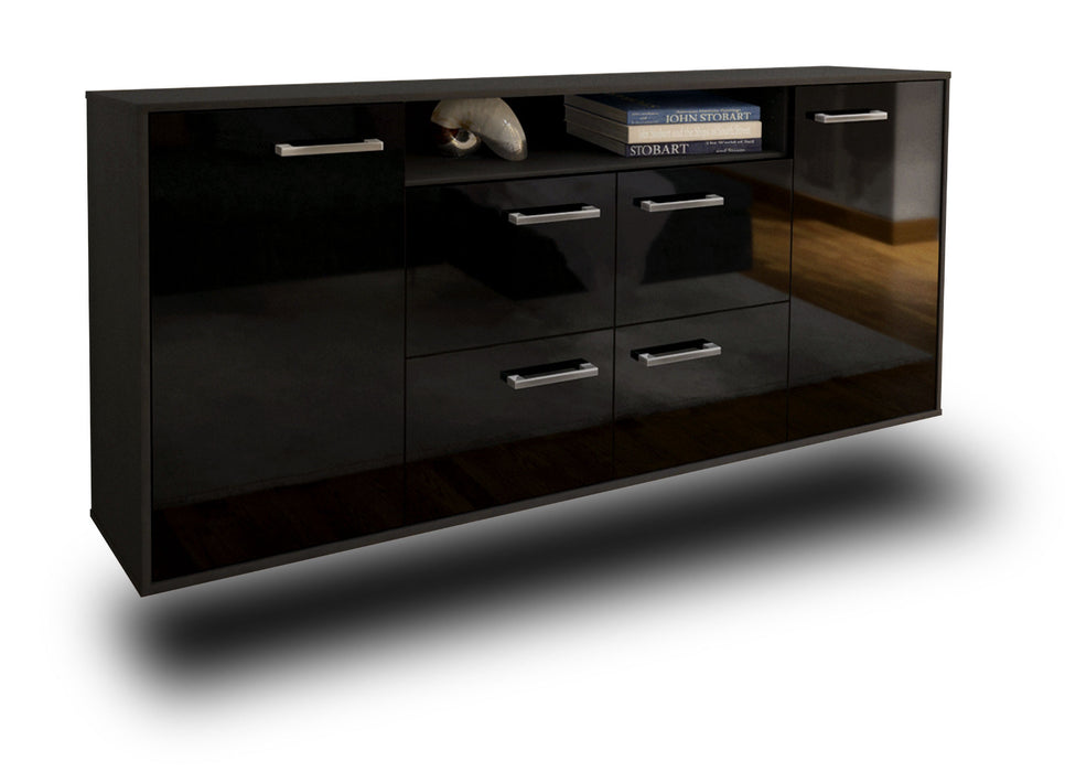 Sideboard Carrollton, Schwarz Seite (180x79x35cm) - Dekati GmbH