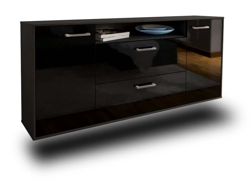 Sideboard Thousand Oaks, Schwarz Seite (180x79x35cm) - Dekati GmbH