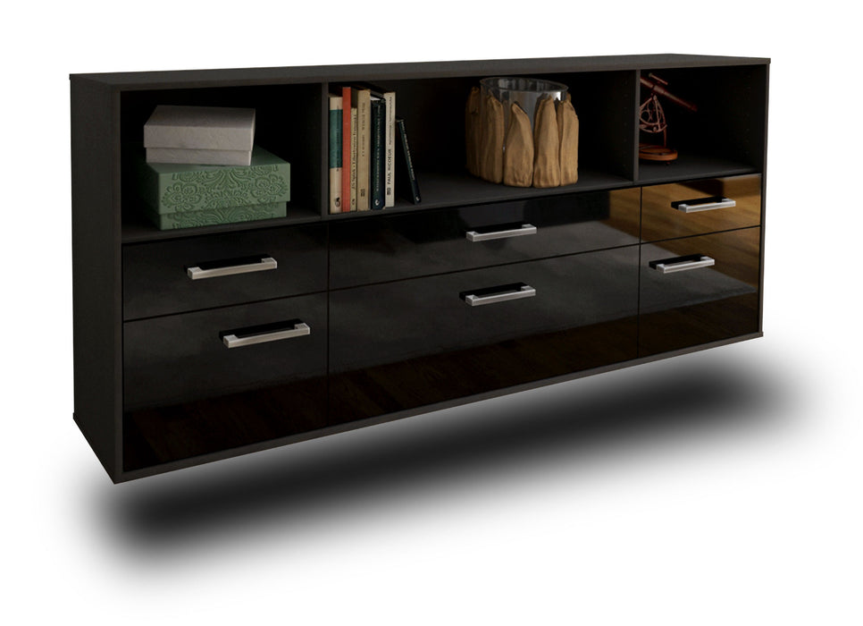 Sideboard Bellevue, Schwarz Seite (180x79x35cm) - Dekati GmbH