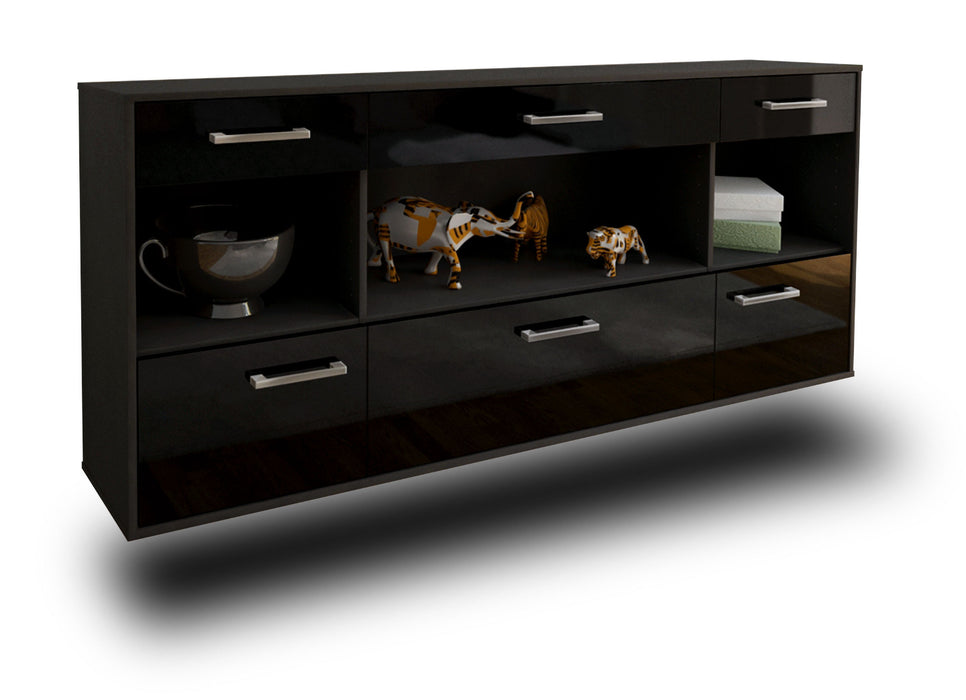 Sideboard Clarksville, Schwarz Seite (180x79x35cm) - Dekati GmbH