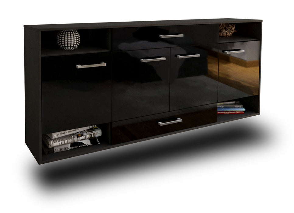 Sideboard Evansville, Schwarz Seite (180x79x35cm) - Dekati GmbH