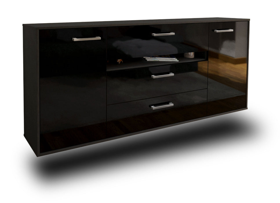 Sideboard McKinney, Schwarz Seite (180x79x35cm) - Dekati GmbH