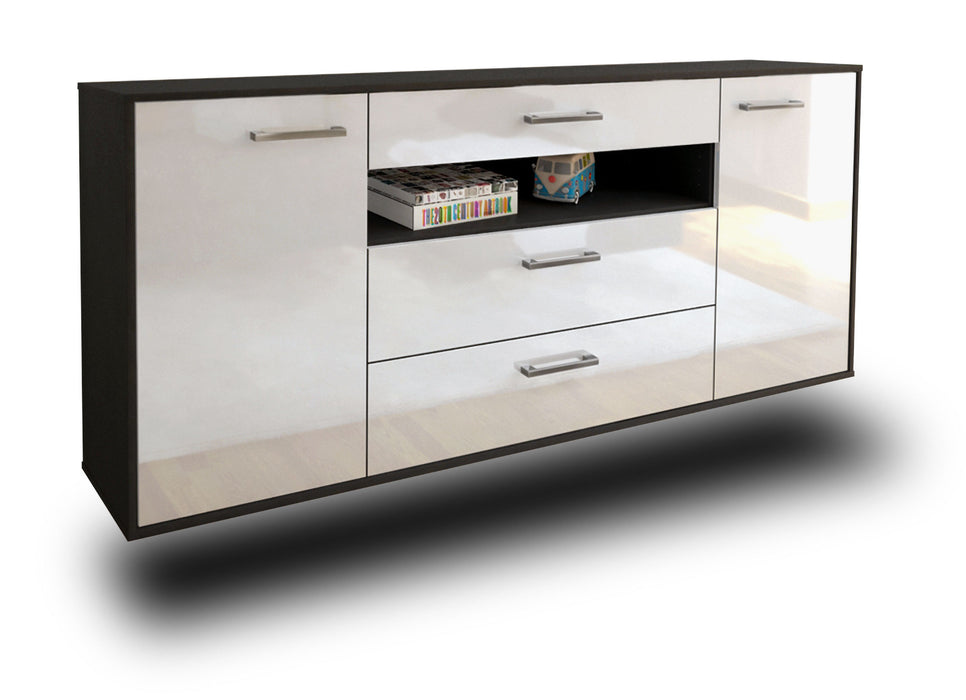 Sideboard Vallejo, Weiß Seite (180x79x35cm) - Dekati GmbH