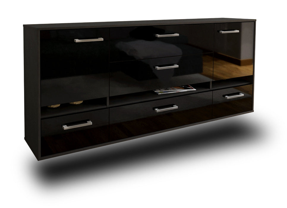 Sideboard Athens, Schwarz Seite (180x79x35cm) - Dekati GmbH