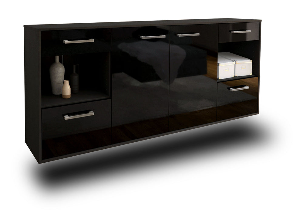 Sideboard Charleston, Schwarz Seite (180x79x35cm) - Dekati GmbH