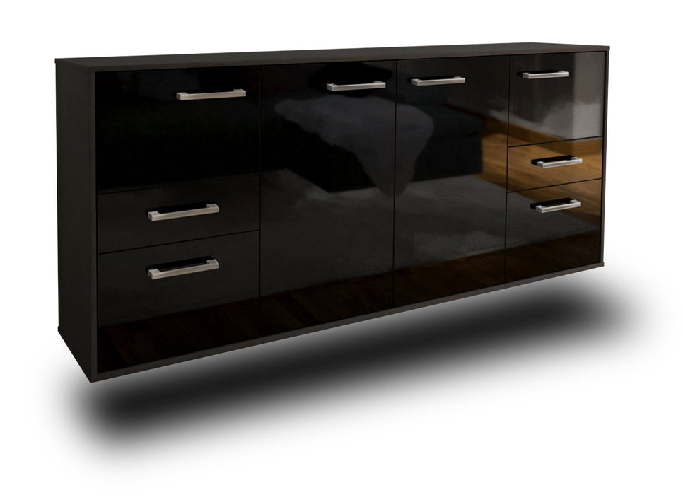 Sideboard Beaumont, Schwarz Seite (180x79x35cm) - Dekati GmbH