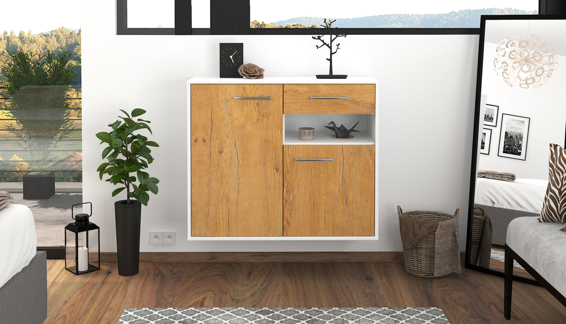 Sideboard Augusta, Eiche Studio (92x79x35cm) - Dekati GmbH