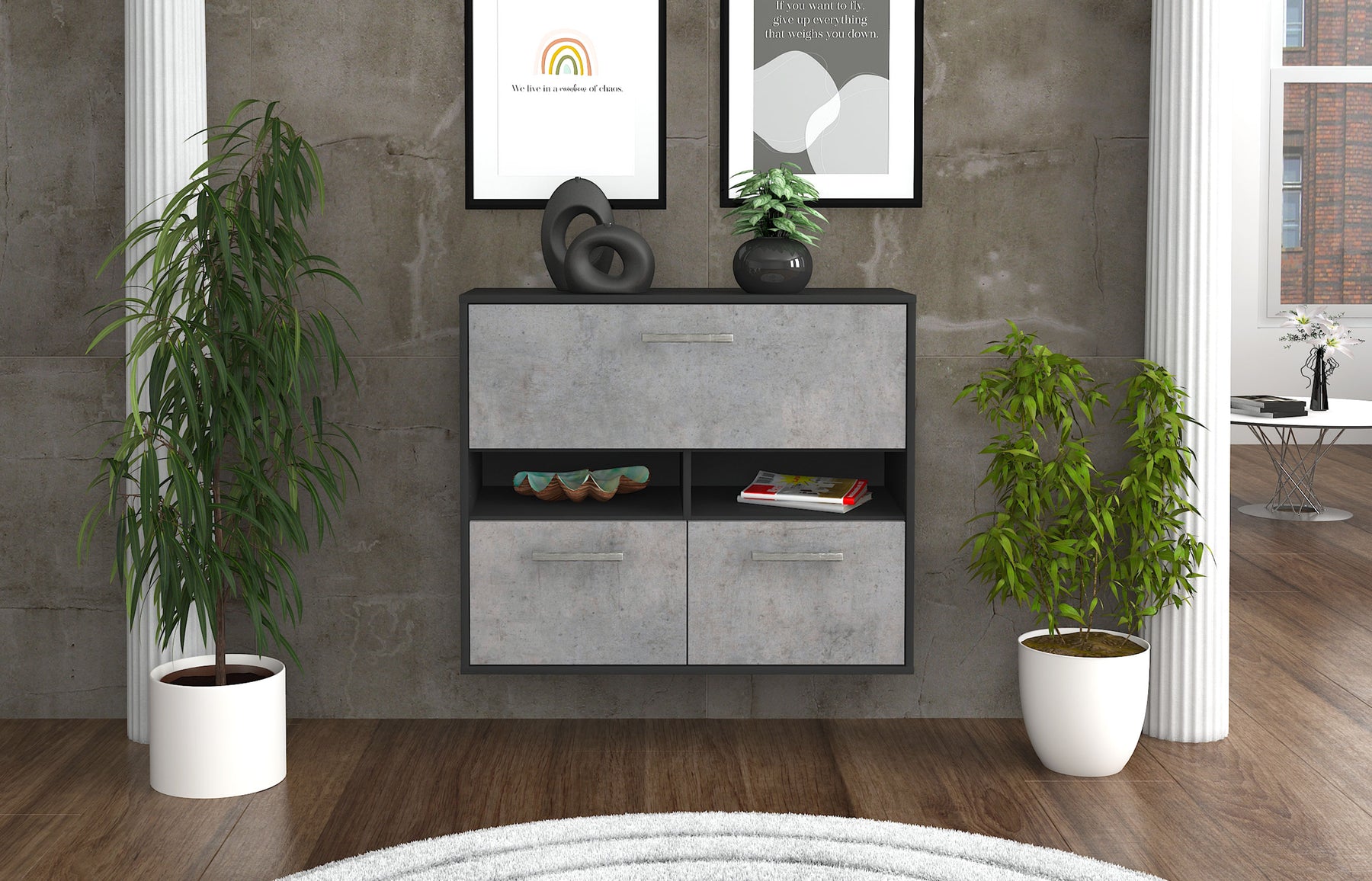 Sideboard San Bernardino, Beton Studio (92x79x35cm) - Dekati GmbH