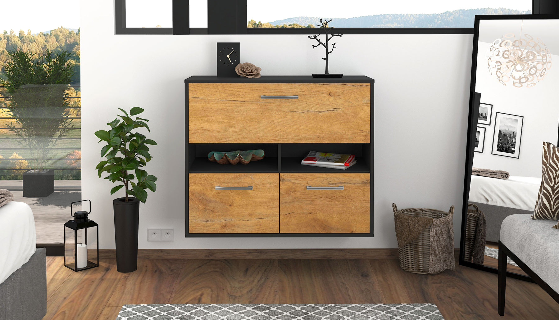 Sideboard San Bernardino, Eiche Studio (92x79x35cm) - Dekati GmbH