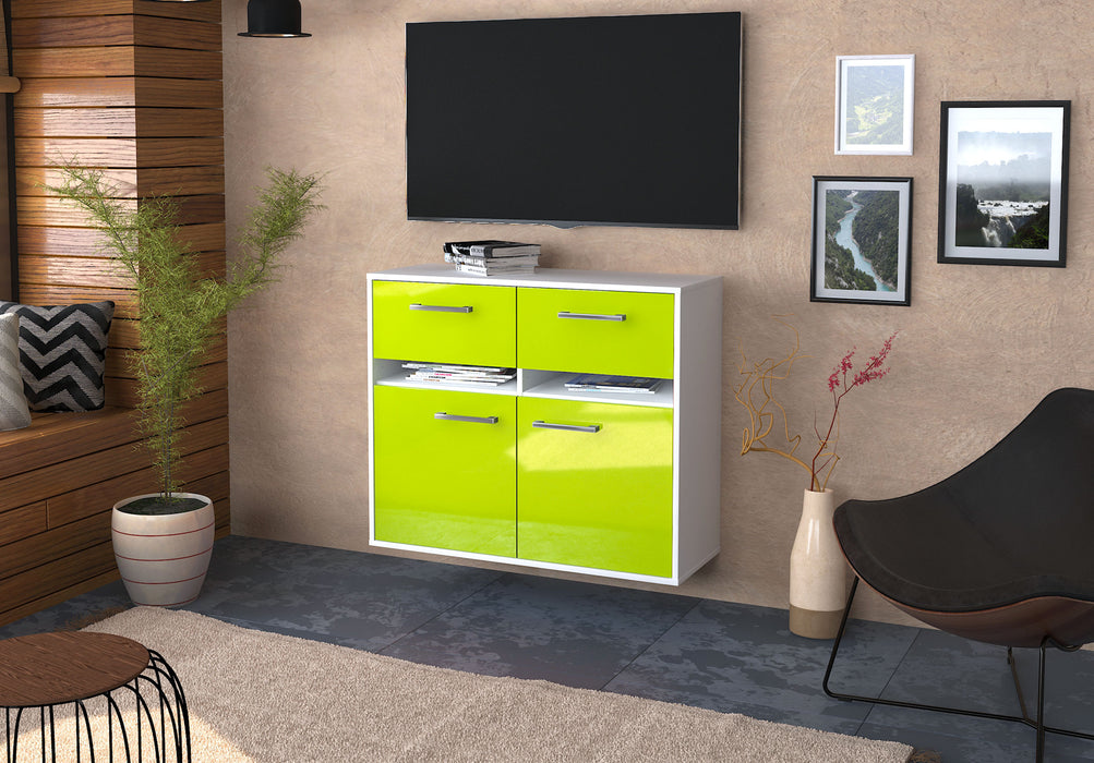 Sideboard Akron, Grün Front (92x79x35cm) - Dekati GmbH