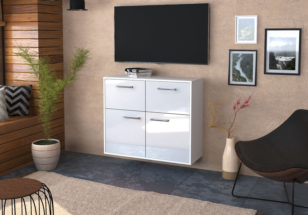 Sideboard Gilbert, Weiß Front (92x79x35cm) - Dekati GmbH