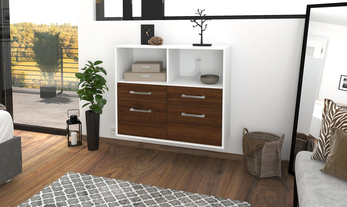 Sideboard Moreno Valley, Walnuss Front (92x79x35cm) - Dekati GmbH