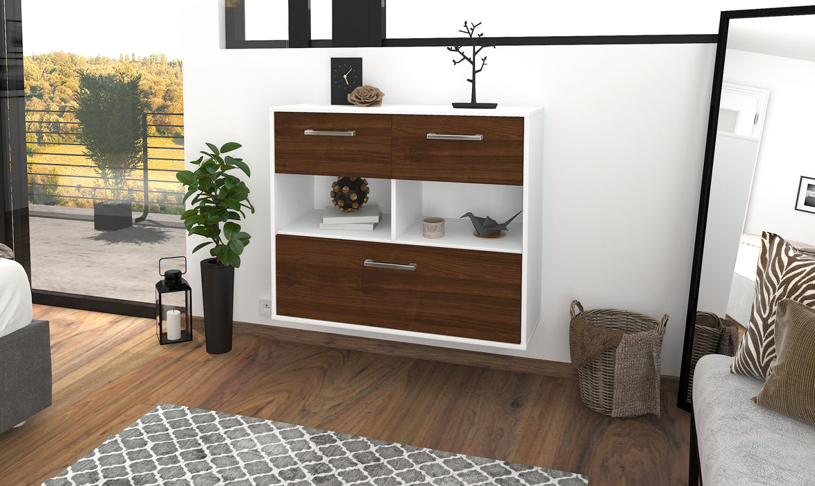 Sideboard Newport News, Walnuss Front (92x79x35cm) - Dekati GmbH