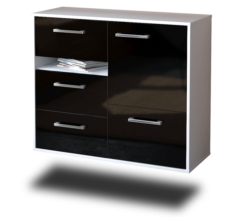 Sideboard Ontario, Schwarz Seite ( 92x79x35cm) - Dekati GmbH