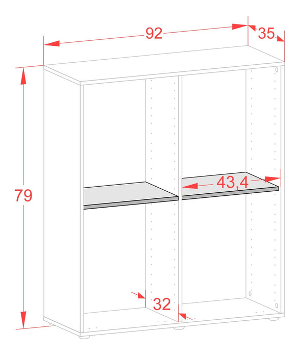 Weißer Einlegeboden für Schränke mit einer Breite von 92 cm